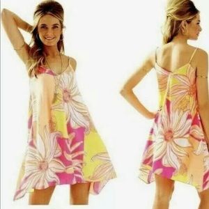 LILLY PULITZER 100% Silk Clara Slip Dress Kir Royal Pi Just A Splash